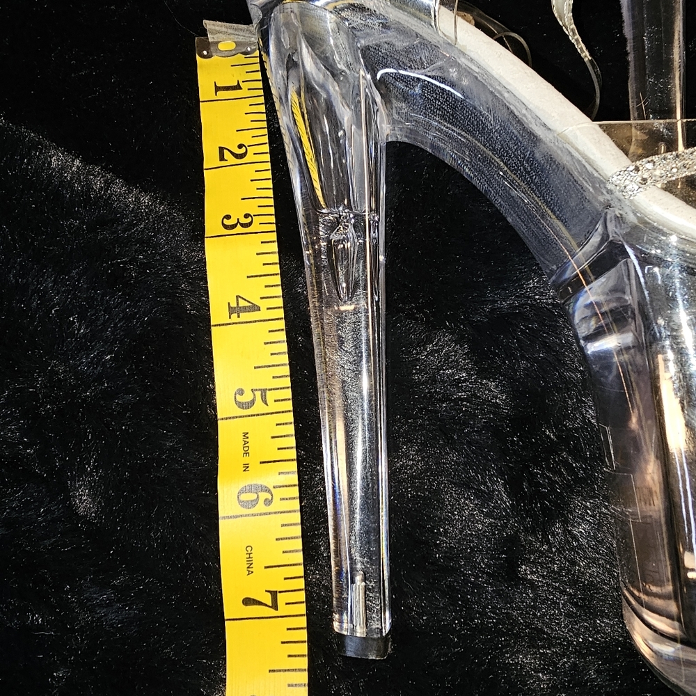 Ellie Silver and Clear Platform Heels - Picture 4 of 9